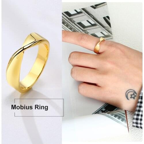 Infinit Mobius Ring for Women Brass Twisted Wedding Brand Promise Love Ring Engagement Jewelry