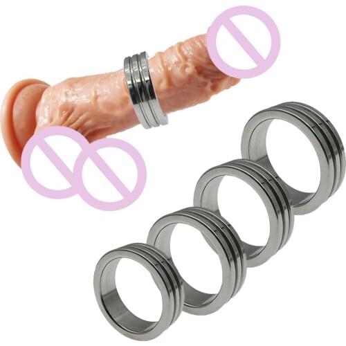 Adult Stainless Steel Metal Cock Rings Ball Stretcher Penis Ring Scrotum Restraint Bondage Chastity Device Sex Toys For Man L1