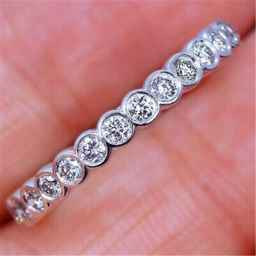 Eternity Promise ring 925 Sterling silver Pave AAAAA cz Engagement Wedding Band Rings for women Bridal Party Fashion Jewelry