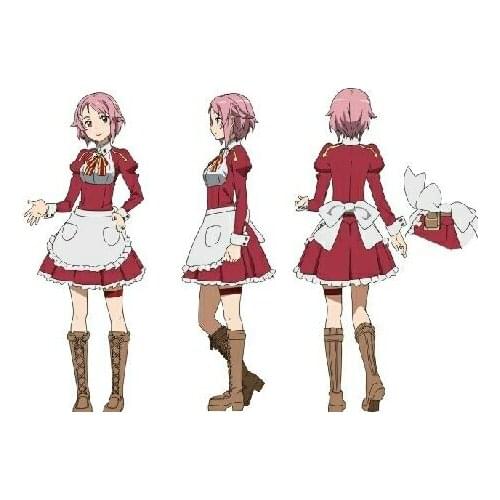 Sword Art Online Shinozaki Rika Lisbeth Blacksmith Uniform Waitress Outfit Maid Dress Cosplay Costume