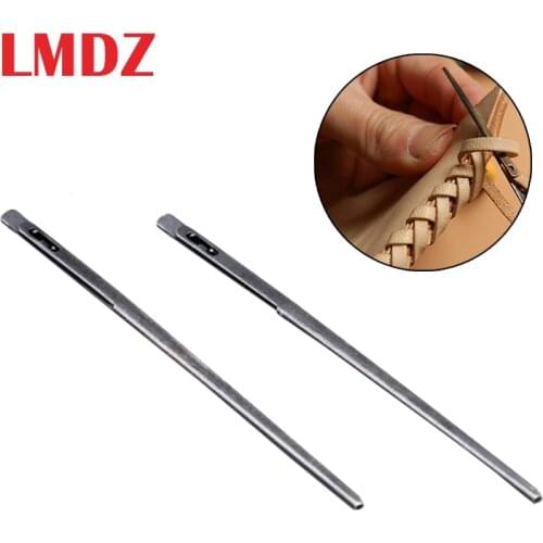 LMDZ 2Pcs Double Hole Leather Rope Lace Needles DIY Leather Sewing Craft Tool Leather kit Tools Hand Sewing Needles