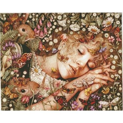 Top Customized Embroidery Princess Gilberto Needlepoint Cross Stitch Kits with 100% Cotton Floss & Free Shipping for Home Decor