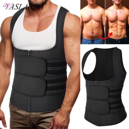 Men Body Shaper Waist Trainer Underbust Corset Vest Weight Loss Sweat Sauna Suit Workout Tank Tops Shapewear Slimming Underwear