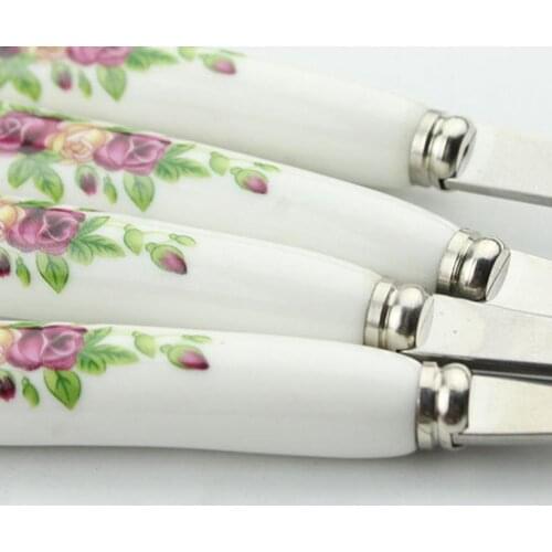 5 Pcs Kitchen Utensil Soup Spoons Rose Handle Stainless Steel Spoon Set Ice Cream Dessert Tea Spoon For Kitchen Accessories