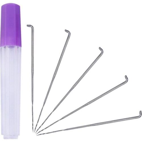 5PCS 3 Sizes Felting Needles Wool Felt Pocked Needles Set DIY Craft Felt Tools with Wood Handle with Bottle
