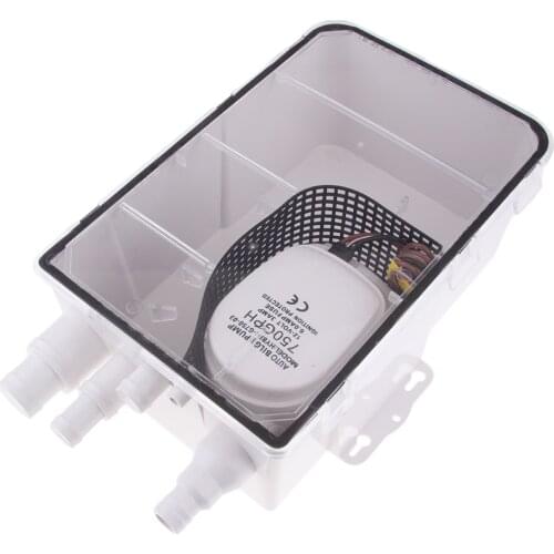 Boat Marine Shower Sump Pump Drain Kit - Shower Pump System, 12v, 750 GPH - Multi-port Inlet