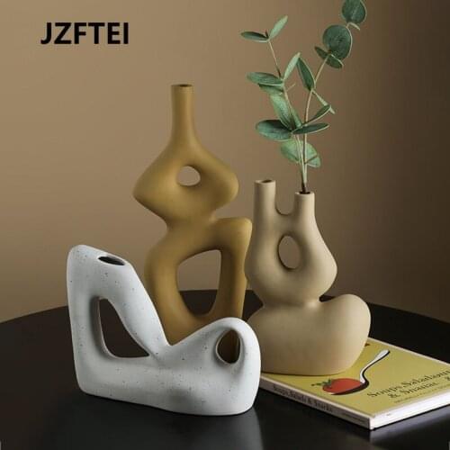 Nordic Art Wedding Decoration Accessories Geometric Simplicity Craft Ceramic Vase Room Be Arrange Flower For Home Gifts