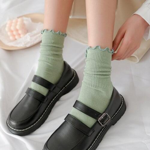 Hot Socks Womens Fashion Color Solid Socks Cotton Socks Woman Girls Casual Yellow White Green Pink Purple Socks