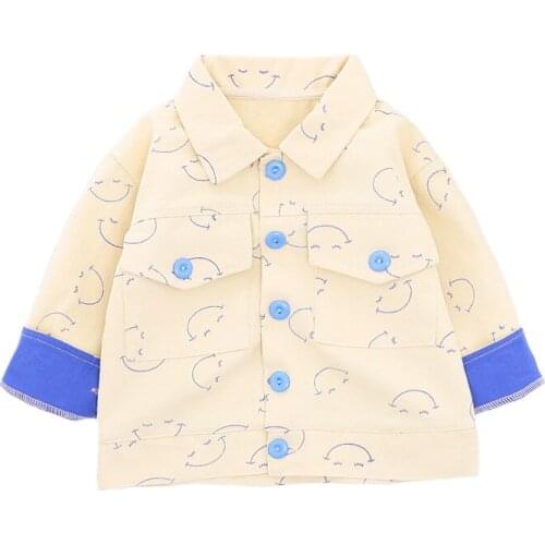 New Spring Autumn Children Fashion Clothes Baby Boy Girls Lapel Jacket Kids Toddler Casual Jacket Infant Cotton Cartoon Clothing