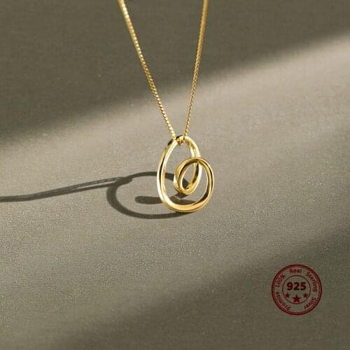 100% 925 Sterling Silver Simple Fashion Personality Heart Shape Necklace Female Jewelry Suitable For Daily Wear