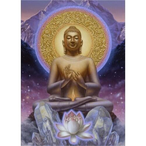 Full Square/Round 5d Diamond Painting Buddha Statue 3d Embroidery Cross Stitch Diamond Mosaic Full Picture Rhinestone Decor F04