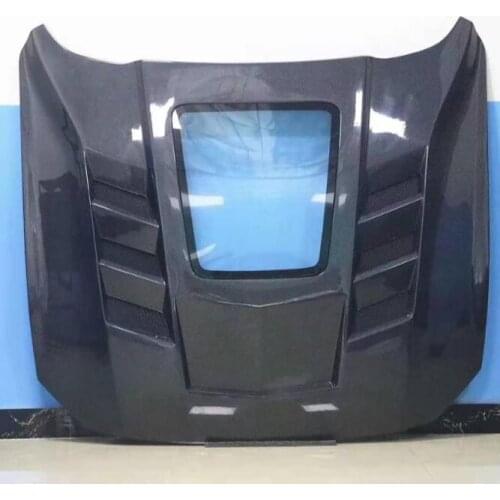 Transparent window carbon hood for Mustang 2015-2020 engine cover perfect fitment high quality