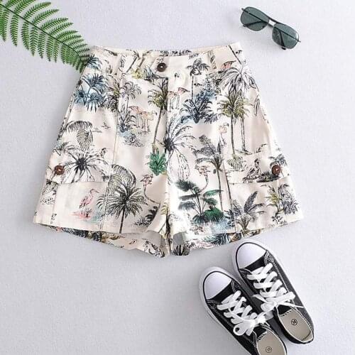 Boho Graphic Mini Wide Leg Shorts SG0112