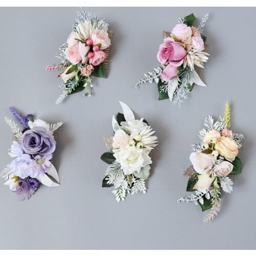 Bridal hair accessories plate hair plug comb handmade simulation flower bud hair comb beach straw hat decoration 60 per pack