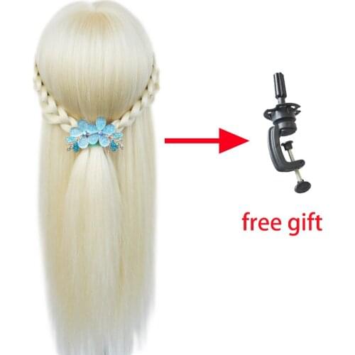 Good Quality training head with long thick white hair practice braid Hairdressing mannequin dolls Styling maniqui tete for sale