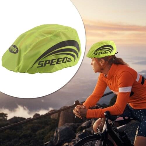 High Visibility Universal Size Bike Bicycle Waterproof Helmet Oxford Fabric Helmet Cover With Reflective Stripes