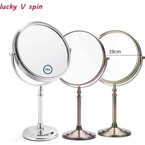 8 Inch 5X 7X 10X Magnification Makeup Mirror 360 Rotating Professional Desktop Cosmetic Mirror 8" Double Sided Magnifier stand
