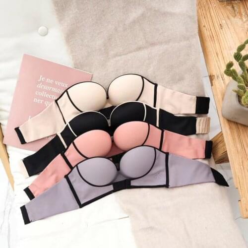 Push Up Invisible Bras Women Gown Bras Strapless Invisible Bras Detachable Strapless Bra Invisible Underwear
