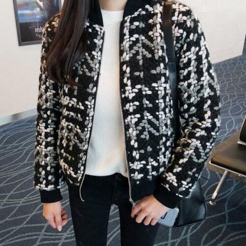 Wool Coat Women Short Tweed Jacket Female Thicken Woolen Coat Outwear Jacket Coat
