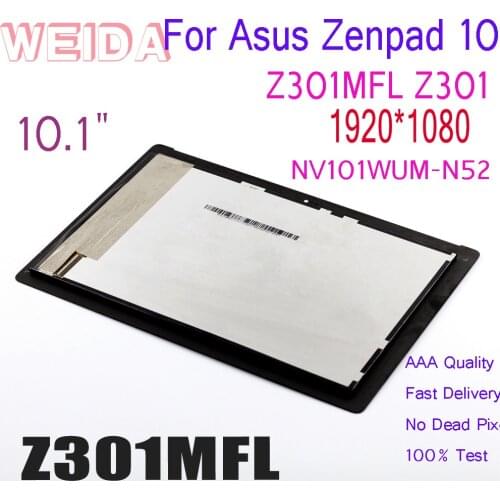 WEIDA For Asus Zenpad 10 Z301MFL Z301 Yellow cable 1920x1080 LCD Display Touch Screen Assembly NV101WUM-N52