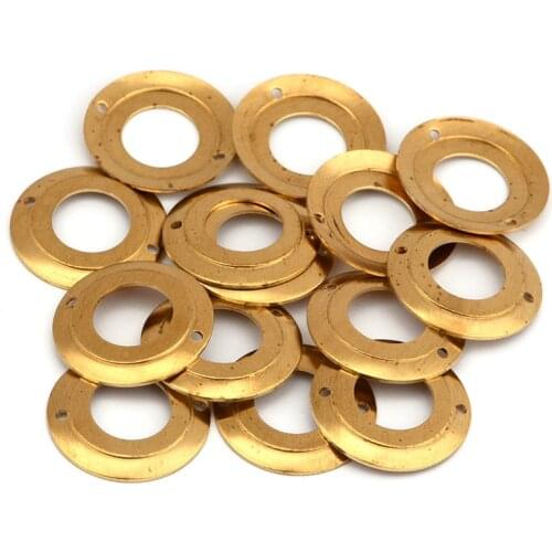 0.6*20mm Fashion Charm Hollow Disc Concave Embossed Double Hole Round Pendant for DIY Necklace Earrings Jewelry Accessories