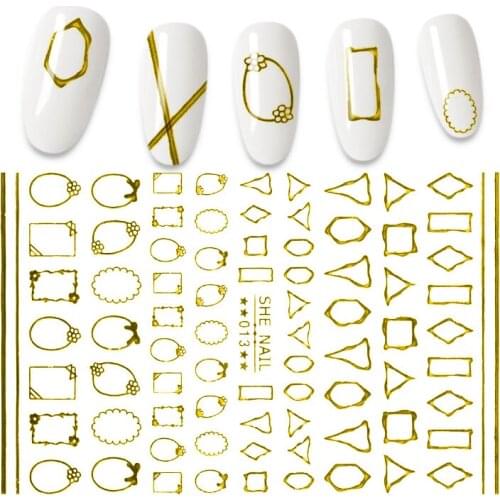 1PC Lovely Stars Geometry 3D Nails Art Sticker Self-Adhesive Manicure Accessories