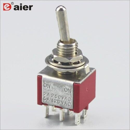 100PCS MTS-223 (ON)-OFF-(ON) Momentary red Miniature Toggle Switch