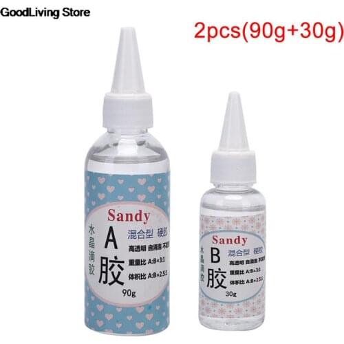 2pcs/set (90g+30g) Super Liquid AB Glue High Strong Adhesive Epoxy Resin For Jewelry Making DIY Tools Transparent Resin Glue