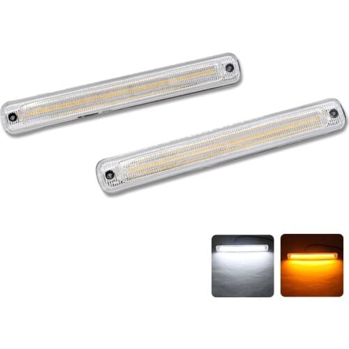 2Pcs/Set Universal Car LED DRL COB Daytime Running Light Fog Lamp with Flowing Yellow Turn Signal Lamp & On/Off Function Relay