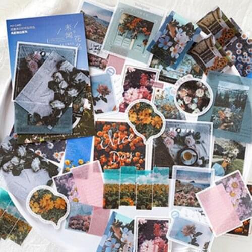 40PCS/pack Creative Pattern DIY Hand Account Material Stickers For Scrapbooking Photo Album Gift Box Decoration