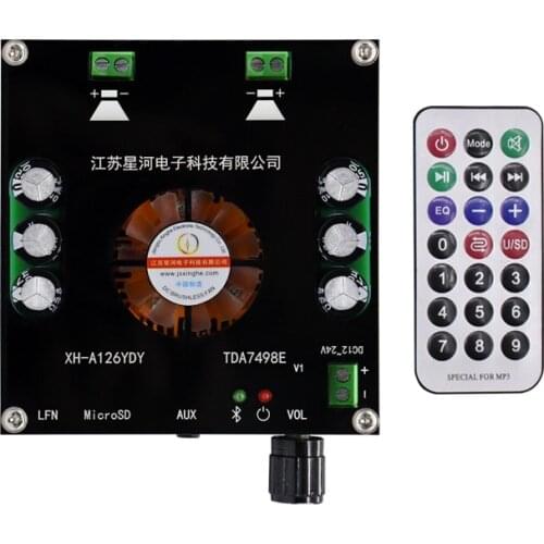 A126 TDA7498E Bluetooth 5.0 160W+160W Digital Power Amplifier Board Stereo Amplifiers AUX TF AMP Remote Control 12v 24v