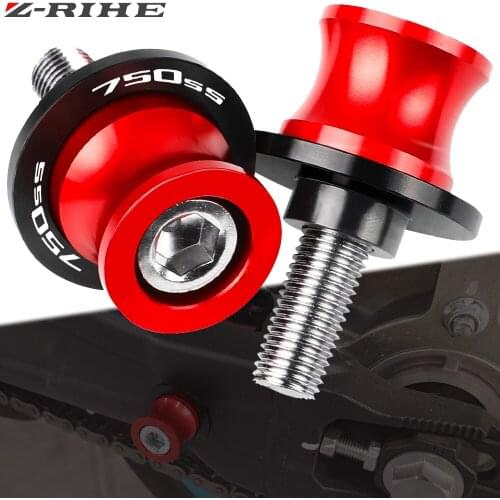 For Ducati 748 748S 748R 750SS 749 S R 750 Monster 8MM Motorcycle Accessories CNC Swingarm Spools Slider Stand Screws 750SS Logo