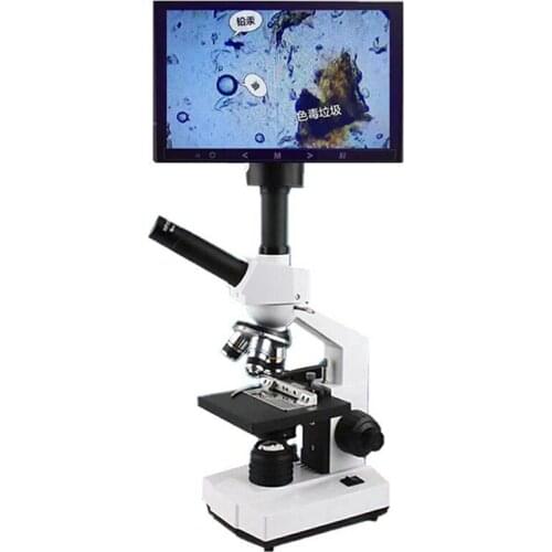 HD Biological microscope Monocular student education laboratory LED light phone holder electronic eyepiece