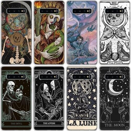 Witches Moon Tarot Mystery Totem Phone Case For Samsung Galaxy S7 S8 S9 S10 S10E S20 S21 FE Note 8 9 10 20 Ultra J4 J6 J8 Plus L