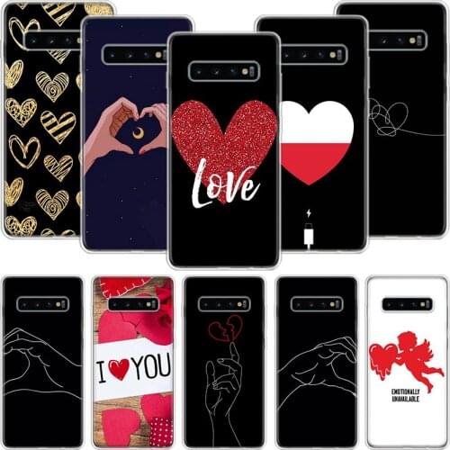 Love Heart Phone Case For Samsung Galaxy S10 S20 S21 S9 S8 S7 Note 10 20 9 8 FE J4 J6 Ultra Plus Lite Pro + Edge Cover