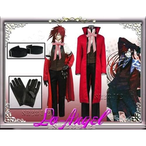 Black Butler 2 Grell Sutcliff Kuroshitsuji Red Death Cosplay Halloween Party Costume Customized Size