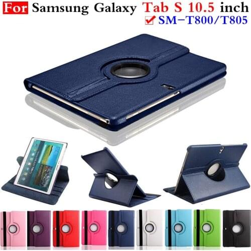 For Samsung Galaxy Tab S 10.5 inch T800 T805 SM-T800 SM-T805 TabS Tablet Case 360 Rotating Bracket Flip Fashion Leather Cover