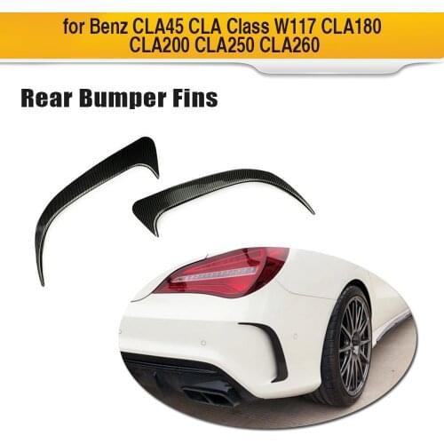 For W117 Car Rear Bumper Air Vent Cover Trim Moulding For Benz CLA W117 CLA45 AMG 2013 - 2019 Carbon Fiber Look / Gloss Black