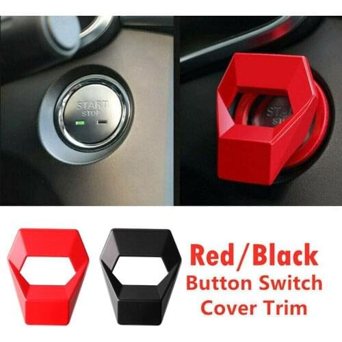 Engin For Mustang Carbon Fiber Sticker Car Engine Start Stop Button Decoration Cover Car Styling For 2015-2019 Accessories