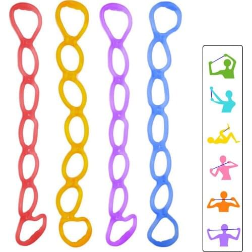 7 Holes Elastic Silicone Pilates Exercise Yoga Resistance Band Fitness Pull Rope Body Muscle Training Relaxation Home Gym Tool