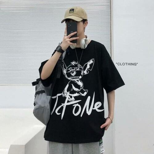 White couple short-sleeved t-shirt male Korean version loose half-sleeved 2021 new tide brand summer spring ins shirt