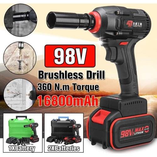 98V Electric Wrench Impact Wrench Cordless Brushless Socket Wrench 600N.m 288VF Super Power Hand Drill Electric Impact Wrench