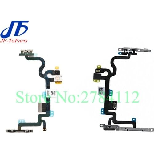 10pcs Power Flex Cable for iPhone 7 Plus 7G On Off Switch Volume control with Metal Bracket LED Flash Replacement