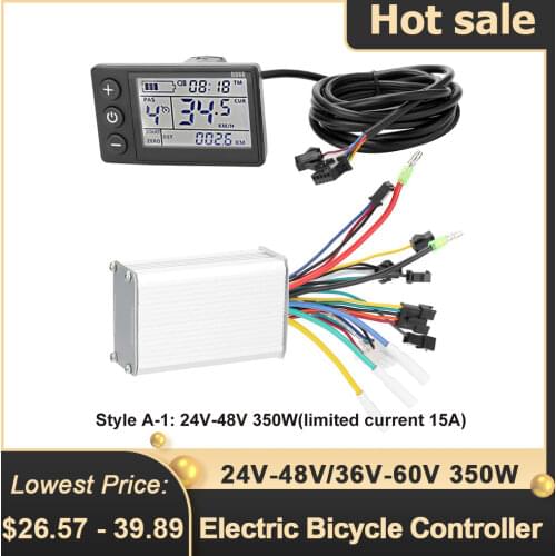 24V-48V/36V-60V 350W Electric Bicycle Controller with LCD Display Panel E-bike Electric E Bike Scooter Brushless Controller Part
