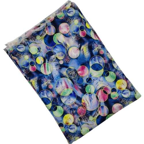 Beautiful Digital Printing Cotton Fabric Dream Dlue/Green Bubble Pattern Cloth Patchwork Sewing Material Diy Clothing/gIRL Dress