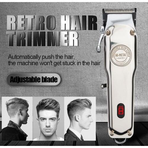 All-metal barber hair clipper professional electric hair trimmer men cordless hair cutter machine hair cut magic rechargeable