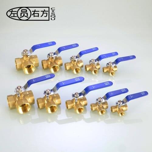 1/4" 3/8" 1/2" 3/4" 1" Copper Three-way Ball Valve Switch T-type L-type Pipe Natural Gas Valve