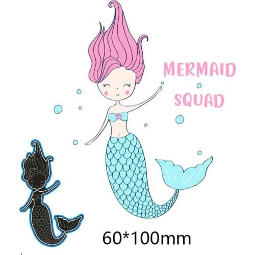 Mermaid New Metal Cutting Dies Scrapbook paper Decoration Embossing DIY Paper Card Craft 60*100 mm