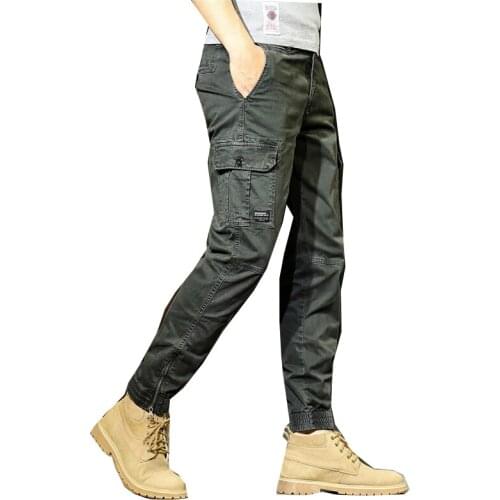 Mens overalls with pockets and feet overalls army military heavy tactical clothing fashion casual slim black trousers