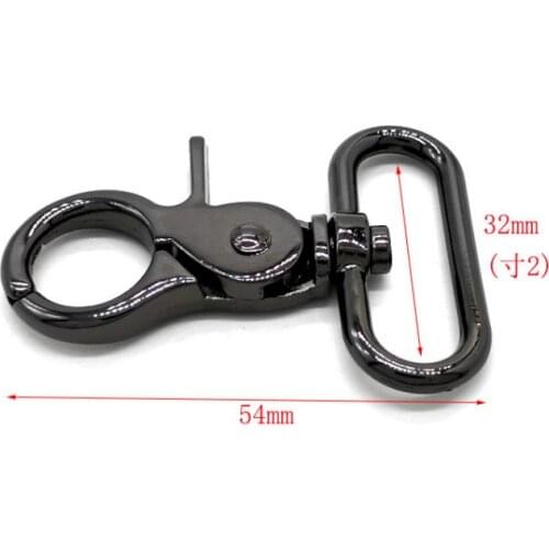 New High Quality Bag Hardware Accessories 32mm Clamp Buckle Metal Swivel Hook Buckle Inch 2 Webbing Dog Buckle Keychain